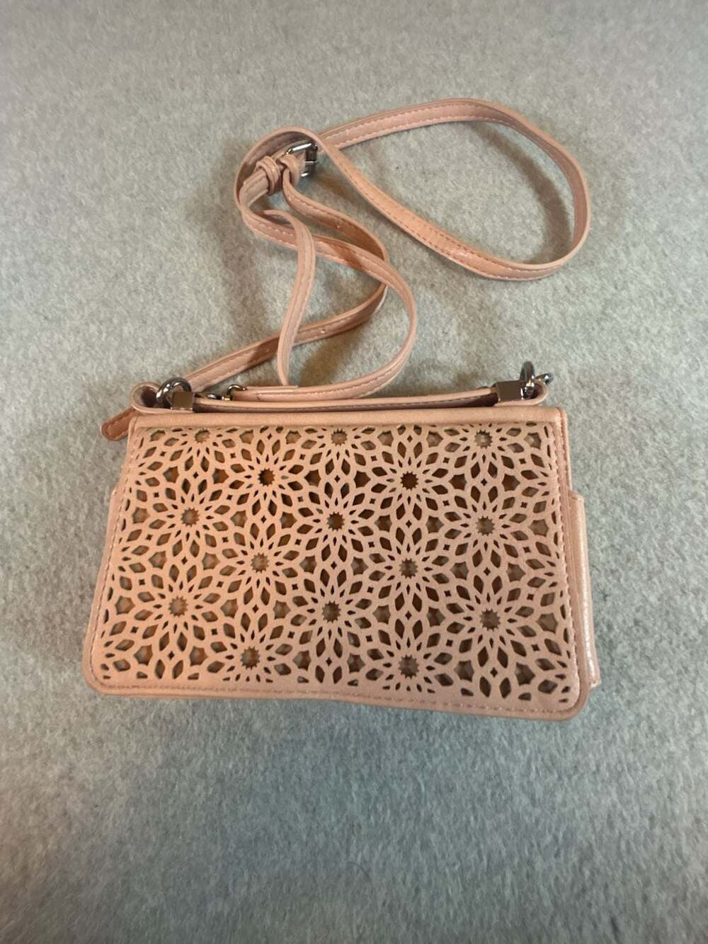 Madison West Zip-Around Wallet with Wristlet Strap Blush Pink